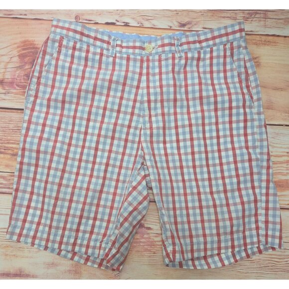 Johnston & Murphy Mens Plaid Cotton Shorts 34 - Picture 1 of 5